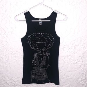 Tank top with Bling art in the front.